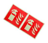 BESTOYARD 2pcs Fire Extinguisher Labels with High Visibility and Strong Adhesion, Red Self-adhesive Film Stickers for Safety in Restaurants and Industrial Sites