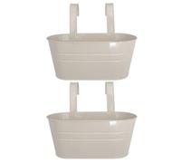 BESTOYARD 2pcs Oval Iron Double Hook Flower Bucket for Decorative Use