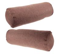 BESTOYARD 2pcs round Cervical Neck Roll Pillows for Car and Sofas, Cotton and Linen with Pearl Cotton Filling, Lightweight and Portable Neck Relief Bolster Pillows, Gentle on Skin, Cylinder