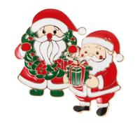 BESTOYARD 2pcs Santa Claus Brooch Pins for Christmas Celebrations, Alloy Material, Compact and Easy to Carry, Elegant Clothing Lapel Pin Accessories for Parties