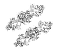 BESTOYARD 2pcs Silver Rhinestone Shoe Clips for Women and Bride, Elegant Bling Shoe Decoration Charms with Alloy Material, for Wedding, Banquet and Valentine's Day