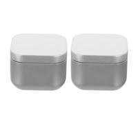 BESTOYARD 2pcs Square Iron Candle Jars for DIY Scented Candles with Lid Suitable for Storing Small Crafts and Spices for Home Use About 65g Wax Capacity