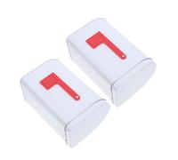 BESTOYARD 2pcs Vintage Tinplate Mailbox Storage Box Sturdy Metal Letter Box for DIY Crafting and Gift Rustic White Multi Scene Organizer for Valentines Day and Home Decor