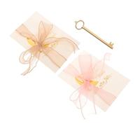 BESTOYARD 2pcs Wedding Vow Cards with Ribbon, Delicate Paper Material, Uniform Coloring and Good Texture, for Party Speeches and Theme Party with Romantic Atmosphere