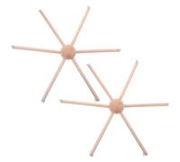 BESTOYARD 2pcs Wooden Mobile Holder with Six-Leg Round Sphere Design for Nursery Mobiles, Enhanced Stability and Crisp Melodic Layers, for Weakwind Indoor Environments and Window Hanging
