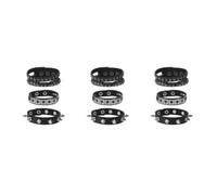 BESTOYARD 3 Sets Punk Bracelet with Pyramid Studs, Adjustable Wristband | Alloy and PU Leather, Layered Snap Closure, Rocker Goth Streetwear Styling, for Wrists and Biker Jackets