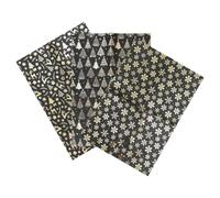 BESTOYARD 3pcs Black and Gold Christmas Wrapping Paper with Foil Xmas Tree Design, Vintage Metallic Holiday Wrap Paper, Easy to Fold and Cut, for Holiday Party Gift Wrapping
