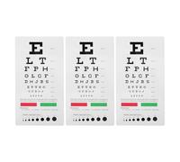 BESTOYARD 3pcs Pvc Standard Eye Chart with Non-reflective Surface and Standard Visual Acuity Layout, Waterproof Double-sided Eye Exam Chart Poster for School and Community Health Centres