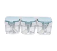 BESTOYARD 3pcs Wall-mounted Plastic Seasoning Containers with Punch-free Hanging Rack and 3 Spoons, Space Saving Spice Jars Set for Kitchen Storage and Organisation