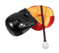 BESTOYARD 4-inch Buddha Temple Block Set Meditation Cushion and Wooden Mallet, Synthetic Wood Carving Religious Muyu for Buddhist Chanting and Zen Practice