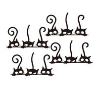 BESTOYARD 4 Sets Black Cat Wall Stickers Decorative Decals PVC Material for Living Room and Bathroom, Creative Pattern to Stick on Smooth Surfaces and Add Warm Atmosphere