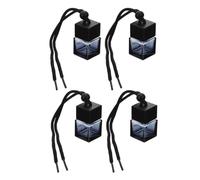 BESTOYARD 4pcs Car Air Freshener Hanging Glass Bottles with Black Caps, 8ml Refillable Essential Oil Diffuser Pendants for Auto Decoration, Compact and Portable Aromatherapy Car Perfume