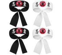 BESTOYARD 4pcs Japanese Style Karate Headband for Outfit and Costume Attire, Polyester Material with Reliable and Versatile Features, Stylish and Unique Fitness and Yoga Hair Accessory