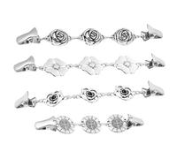 BESTOYARD 4pcs Silver Shawl Clips for Women Zinc Alloy Sweater Clips Cardigan Buckles Clothes Accessory Simple Chic Fashion Design for Winter Accessories
