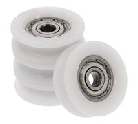 BESTOYARD 4pcs White Nylon U Groove Pulley Bearing Wheels for Smooth Sliding Doors and Windows, Easy Installation Sliding Door Guide Rollers for Residential Use Hardware Applications
