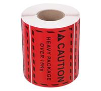 BESTOYARD 500 Pcs Heavy Duty Overweight Warning Stickers High Adhesive Red Coated Paper Labels for Transportation and Packaging Caution Shipping Warning Stickers