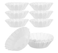BESTOYARD 50pcs White Silicone Paper Cupcake Paper Holder for Basque Cake and Snacks, Large Muffin Liners that Keep Baked Goods Fresh, Easy to Use for Serving Snacks and Appetizers