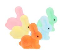 BESTOYARD 5pcs Colorful Mini Foam Bunny Figurines Flocked Easter Rabbit Decorations for Cake Toppers Centerpieces and Spring Decor Cheerful Ornaments Vibrant Colors