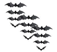 BESTOYARD 60pcs Halloween Wall Bats Decorations Bat Stickers Window Decals for Party Supply and Spooky Home Decor