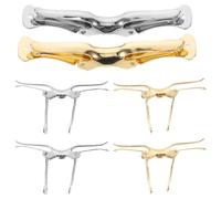 BESTOYARD 6pcs Silver Iron Bow Tie Clip with Dualtone Design, Decorative and DIY Friendly Necktie Fastening Accessory for Daily Neckwear Use and Stage Performances