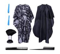 BESTOYARD 7pcs Professional Hair Cutting Set with Smooth Barber Cape Comfortable Brush Clips and Comb for Salon and Home Use Machine Washable Hairdressing Suit for Barbers and Beginners
