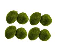 BESTOYARD 8Pcs Emulated Mossy Stones DIY Landscape Decorative Faux Moss Rocks for Gardening Home Decor Miniature Gardens and Craft Displays with Bright Green Flocking