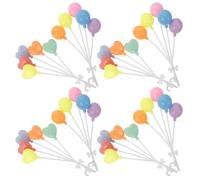 BESTOYARD 8pcs Miniature Plastic Balloon Cake Toppers and Heart-shaped Designs for Realistic Cake Decoration and Miniature Scene Decoration Random Color
