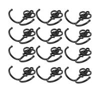 BESTOYARD Antique Double Prong Metal Coat Hooks for 12 Sets Hooks Wall Mounted Heavy Duty Black Design Towel Robe Keys Organizer Bedroom Corridor
