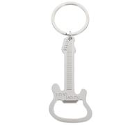 BESTOYARD Bottle Opener Silver Alloy Guitar Shaped Keyring with Lightweight and Practical Design Metal Key Chain Opener for Daily Home Use and Travel for Beer Bottles
