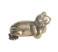 BESTOYARD Brass Frog-shape Tea Pet Ornament for Home and Office Decor Elegant and Chic Brass Figurine with Vivid and Lovely Look Desktop Sculpture