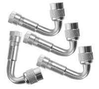 BESTOYARD Brass Tire Valve Extension Adapter with Easy Installation and Checking Function 4pcs 90 Degree Stem Silver Copper Material for Car Motorcycle Truck for Standard Tire Valves