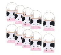 BESTOYARD Cartoon Animal Treat Boxes and Adorable Design 10pcs with Handle Paper Candy Gift Boxes Cute Cow Shaped Easy to Carry Party Favour for Birthday Parties
