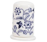 BESTOYARD Ceramic Toothpick Holder and Cotton Swab Jar White Porcelain Blue Floral Pattern Toothpick Storage Container for Home Dining Table Kitchen Use