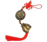 BESTOYARD Copper Bell Wind Chimes Traditional Charm Symbolizing Peace and Happiness Polyester Cord and Soothing Pleasant Sound for Door Knob for Homes