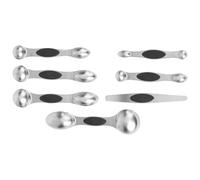 BESTOYARD Double Head Measuring Spoons Set Fits Spice Jars and Rests on Counter Without Spilling Stainless Steel 7pcs with Flat Base and Narrow End for Baking and Cooking