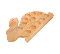 BESTOYARD Easter Deviled Egg Platter Bunny Shaped Wood Egg Tray Holder for Home Kitchenware Storage and Serving Easter