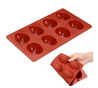 BESTOYARD Easter Egg Silicone Mold, 8 Capacity Egg Shaped Chocolate Candy Mold, Non Stick Easy Release Baking Mould, Easter Party Supplies