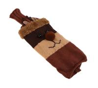 BESTOYARD Festive Christmas Wine Bottle Cover Knitted Woolen Red Wine Bottle Sleeve Reusable Cozy Decorative Accessory for Holiday Party Table Decoration