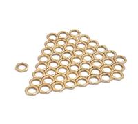BESTOYARD Fine Tooth Thin Nut Instrument Accessory Zinc Alloy 8mm 50 Pcs in Replacement Nut for Golden Colour, Sturdy Guitar Bass Jack Socket