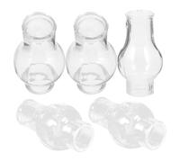 BESTOYARD Glass Chimney Oil Lamp Shade 5pcs Replacement Glass Oil Lamp Cover with Windproof Effect and Vintage Style for Living Room and Bedroom Decoration