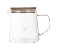 BESTOYARD Glass Kettle Teapot Coffee Kettle Multi-purpose Coffee Pot with Ergonomic Handle and Scale Design, Wood Lid for Home Supplies for Daily Use