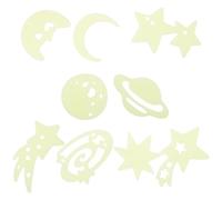 BESTOYARD Glow the Dark Ceiling Stars and Moon Wall Stickers, Easy to Stick Plastic Luminous Wall Decals, Leaves No Stains, for DIY Bedroom Decoration
