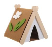 BESTOYARD Hamster Hideout House Felt Tent Warm Shelter for Small Pets | Wood and Felt Build, Lovely Tent Shape, Secure Resting Space for Winter Use