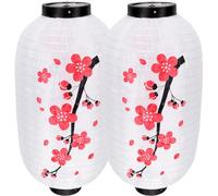 BESTOYARD Hanging Lanterns Indoor Lighting 2pcs Paper and Iron Japanese Style Decorative Practical Lanterns for Japanese Restaurants and Izakaya and Home Decor