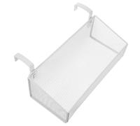 BESTOYARD Hanging Storage Basket Bedside Storage Basket White Iron 10.6x5.1x3.5 for Books and Essentials, Dormitory Apartment Bedside Caddy