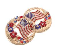 BESTOYARD July Fourth Flag Brooch and Goldplated Metal, Lightweight and Compact 2pcs with Rhinestone Inlay Patriotic Lapel Pin for Women and Men, for Memorial Day and Patriotic Parades