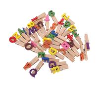 BESTOYARD Mini Wooden Clothespins and Numbered Clothes Pins 3.5cm Natural Wood Small Clips for Classroom Photo Memo Card Hanging Artwork Display 36pcs