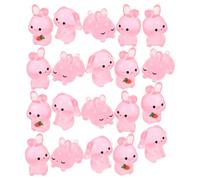 BESTOYARD Miniature Resin Bunny Figurines Mini Decor 20pcs with Night Glow Functionality, Adorable Cartoon Style for Easter Fillers and Tabletop Figure Ornaments