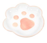 BESTOYARD Multi-use Ceramic Cat Paw Feeding Bowl, Pink, 8.6 Inches, Rounded Edges, Suitable for Cats and Small Pets