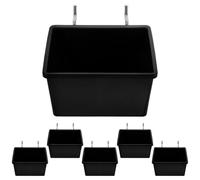 BESTOYARD Pegboard Storage Bins 6 Sets with Slanted Opening | Black Plastic and Iron Build, Spacious Organizer Baskets, Heavy-duty Use, Flexible Setup for Workbench Tasks